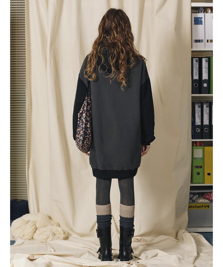 Between A And B Soft Warm Hooded Dress [Black]