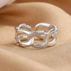925 Sterling Silver HipHop Ring Open Adjustable Silver/Gold For Women Exquisite Student Girlfriend Jewelry Wedding Party GiftG
