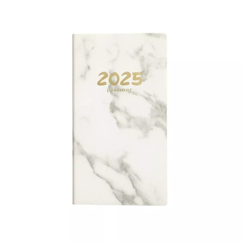 Блокнот-ежедневник на 2025 год с мраморной обложкой, с календарем и списком дел, английский, блокноты для студентов