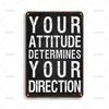 Funny Metal Tin Sign Your Attitude Determines Your Direction Vintage Metal Signs for Man Cave Home Wall Art Decor Accessories