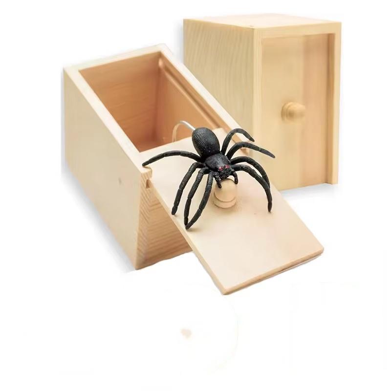 Шуточная коробка-паук - Деревянная скрытая коробка Качественная игрушка-розыгрыш Веселая игра Разыграть друга Офисные игрушки