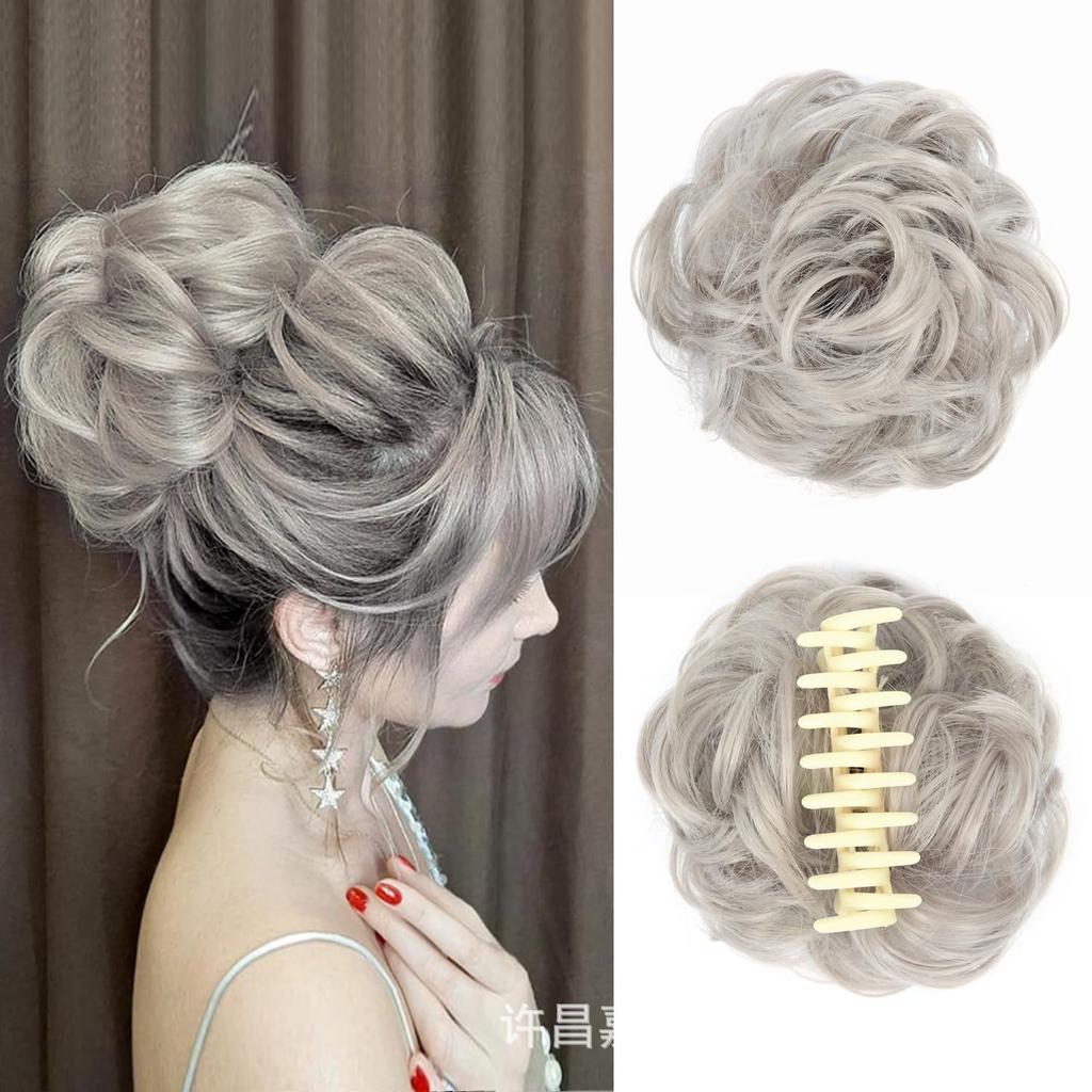 Ленивый пучок для волос | Большая пушистая резинка-краб