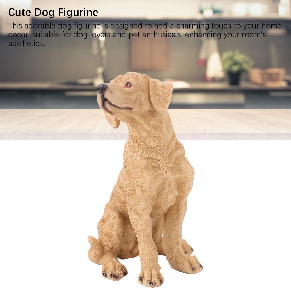 Anti Fade Dog Figurine Resin Dog Decorative Figurine Cute Puppy Statue Home