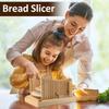Bread Slicer for Homemade Bread - Bamboo Bread Cutter, Foldable Slicing Guide, Crumb Tray - Compact Bread Loaf Slicer for Cakes, Bagels, Loaves