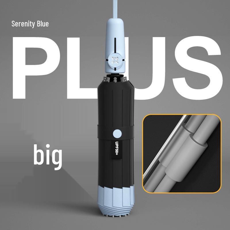 Очень большой ветрозащитный штормовой зонт с несколькими спицами и защитой от солнца, покрытие из черного клея, для дождя или солнца, складной для мужчин и женщин