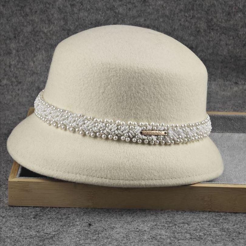 French celebrity Hepburn wind basin hat irregular brim retro elegant bucket hat autumn and winter small fragrant felt hat