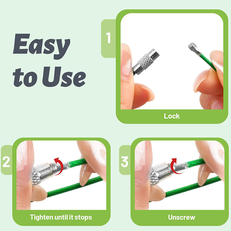 10/20 шт. Кольца для брелоков с винтовым замком - Прочные петли из стального троса, аксессуары для кемпинга, для ключей, рюкзака и снаряжения для активного отдыха