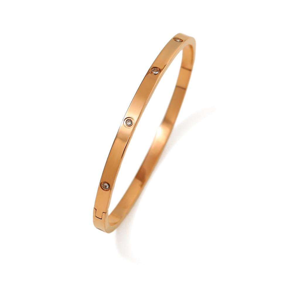 Тот же браслет из нержавеющей стали для девочек, позолоченный браслет с пряжкой, не выцветает, ювелирные изделия из титановой стали