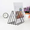 Storage Rack Multi-purpose Tidy Keeping Solid Color Triangle Shape Book Storage Shelf for Desktop