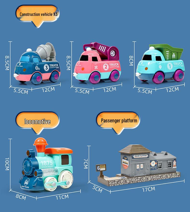 DIY Cross-Border Electric Train: Children's Cartoon Engineering Toy with Music & Lights