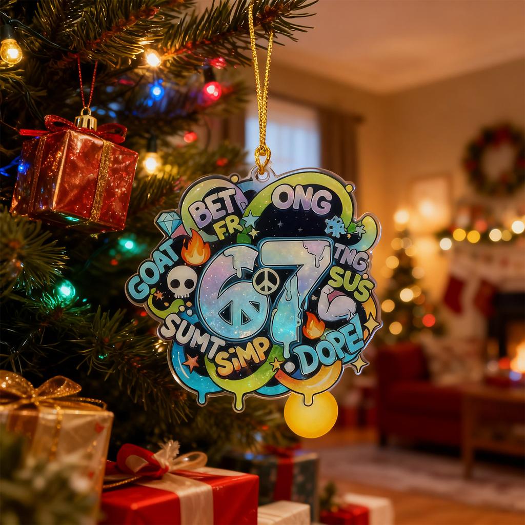 Акриловые рождественские украшения, Забавные украшения-подсказки с цифрами, Подвески