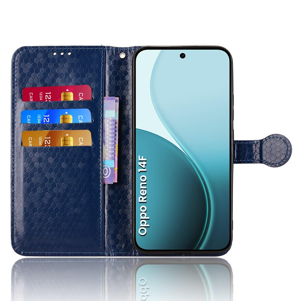 Flip Case for Oppo Reno 14 F / 14 FS, Wallet Rhombus, Blue