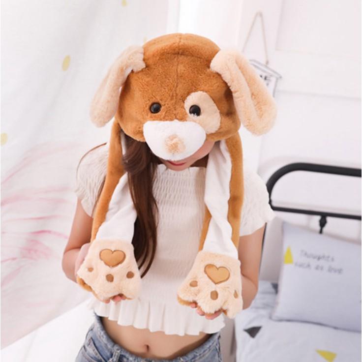 Модная движущаяся шапка с кроличьими ушками, плюшевая милая милая кепка, аниме, кепка с изображением лося, кролика и единорога, милая шапка с изображением животных, свинья, собака, хомяк, шляпа для косплея