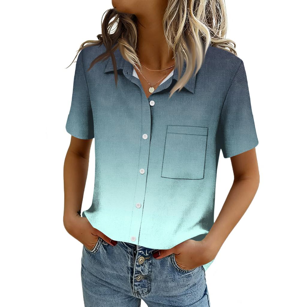 Женские блузки с коротким рукавом, рубашки на пуговицах, деловые повседневные нарядные рабочие топы, летняя весенняя одежда