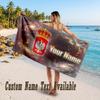 Poland Football Design Beach Towel Custom Text Large Towel for Beach Vacation