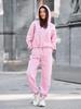 2025 Women's Hooded Tracksuit: Autumn/Winter Fashion, Solid Color, Casual Drawstring Sweatshirt