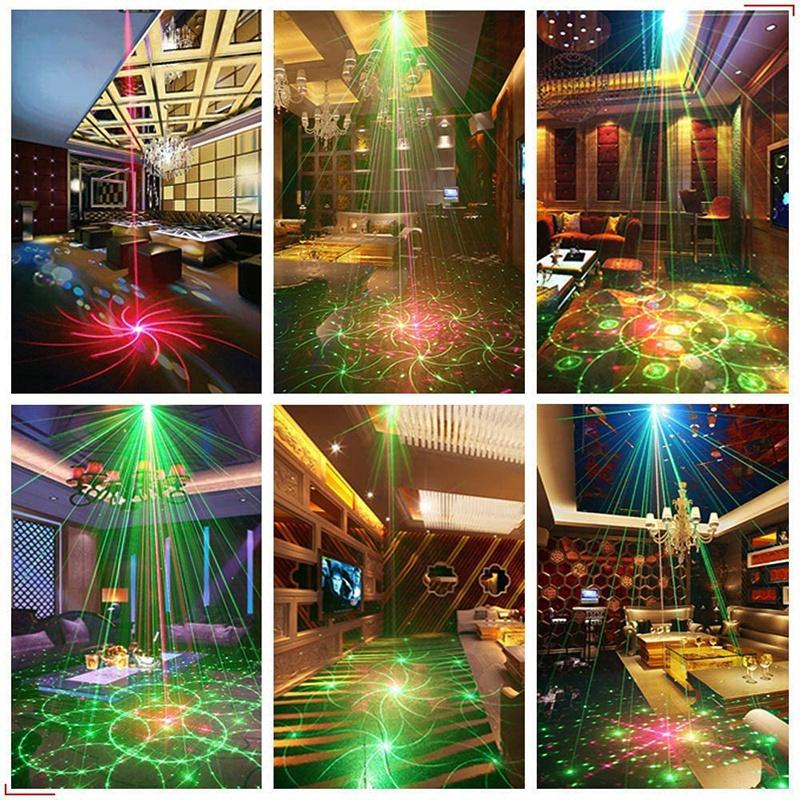 Laser Lights for Party, DJ Disco Stage Lights with Sound Activated Remote Control, Random Effects Party Lights for Home Birthday Party Christmas Ktv