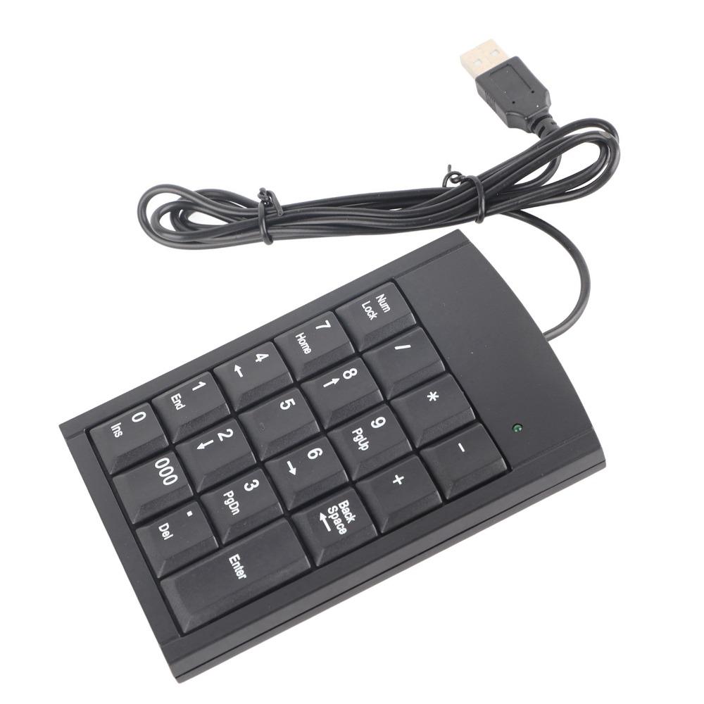 Черная USB-цифровая клавиатура с 19 клавишами, Plug and Play, мини-размер, портативная цифровая клавиатура для бухгалтерии