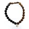 Bracelet - A Bijoux - Boulder Opal - Black Onyx Beads - Wood - 8 Mm - Made In France