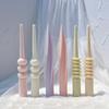 24CM Tall Taper Candle Mold Pillar Swirl Spiral Dinner Candle Silicone Molds Roman Column Cylindrical Twirl Soy Wax Mould