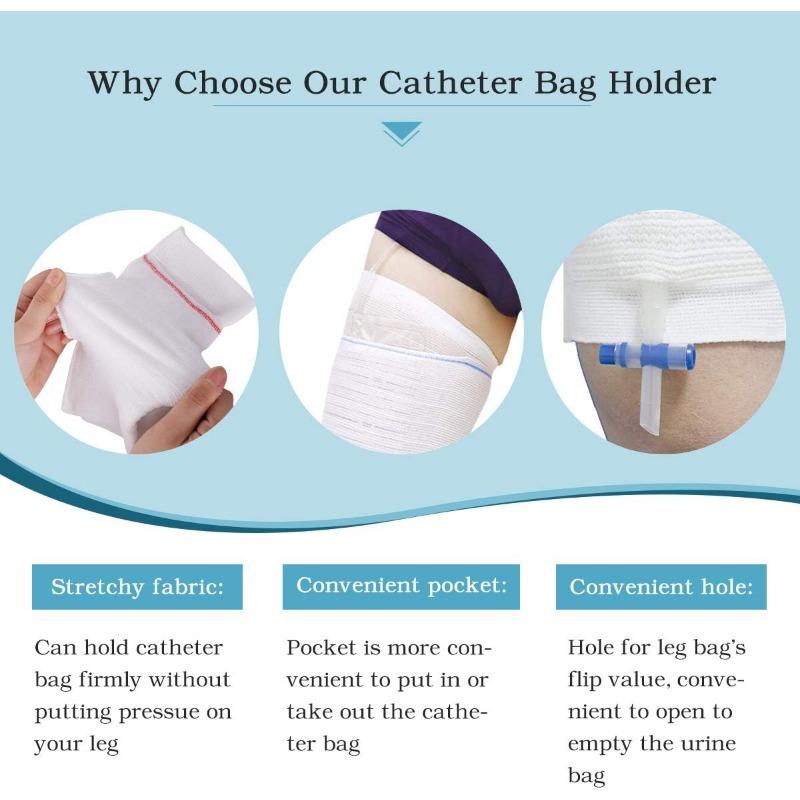 HANSILK Catheter Leg Bag, 2 Pcs Professional & Washable Catheter Leg Bag Holder Stitched Wrapped Convenient Urine Bag Designed for the Incontinent