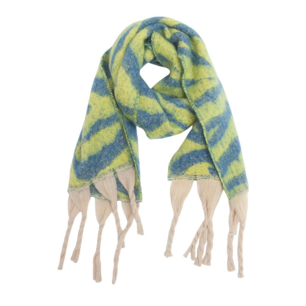 Европейский и американский стиль Женская мода осень и зима теплый пашминовый жаккардовый шарф с зебровым узором шаль с кисточками