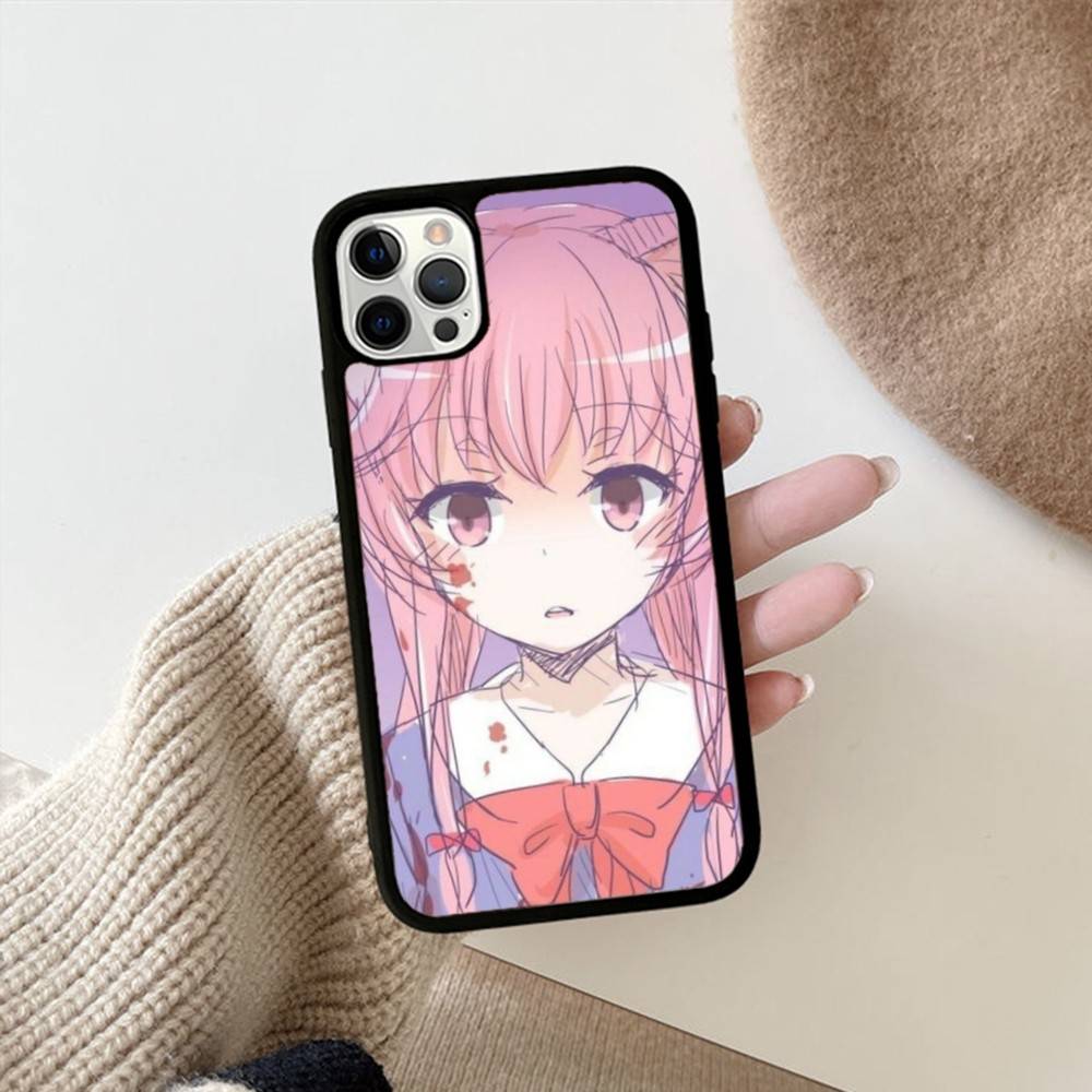 Чехол для телефона в стиле аниме Mirai Nikki (Дневник будущего) для iPhone 11 12 13 14 15 Pro Max 17 16 Plus, Жесткая задняя крышка из ПК+ТПУ