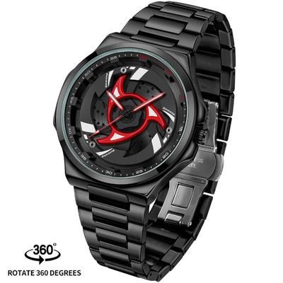 Топ Бренд Мужские Часы Мода Крутые Светящиеся Кварцевые Вращающиеся Аниме Модифицированные Часы