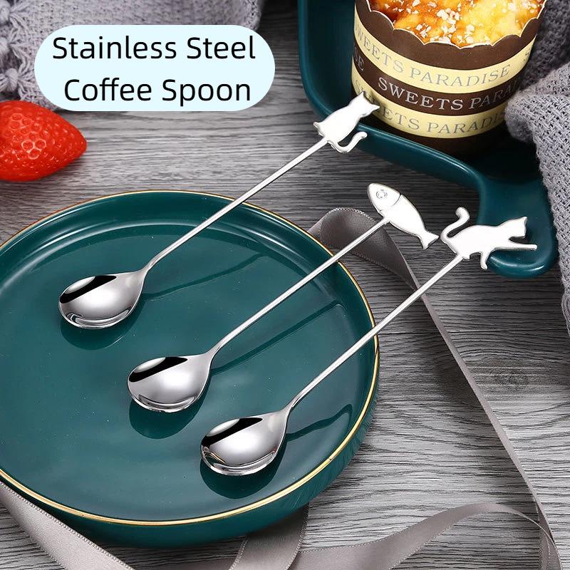 Chic and Fun Cat Shaped Spoon in 304 Stainless Steel for Dessert Delights