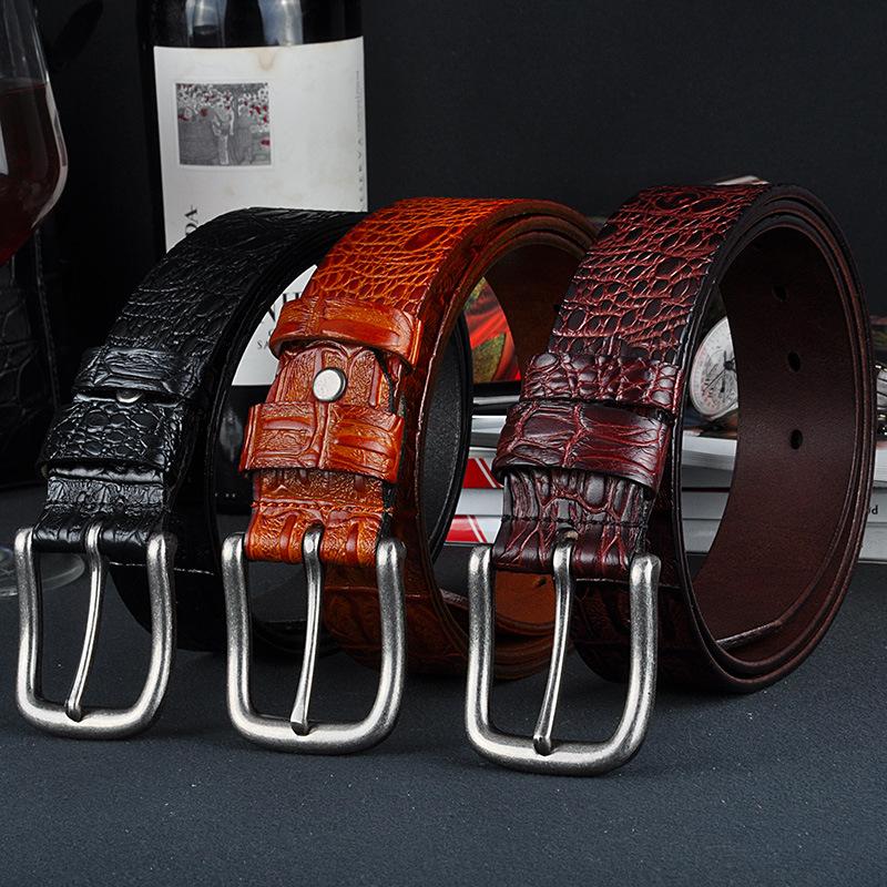 Hi Men's Leather Belt Luxury Designer Belts Men High Quality Male Metal Buckle Belt