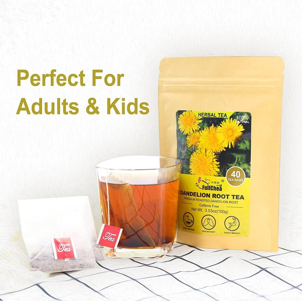 2023 FullChea - Dandelion Root Tea Bags, 40 Teabags, 2.5g/bag