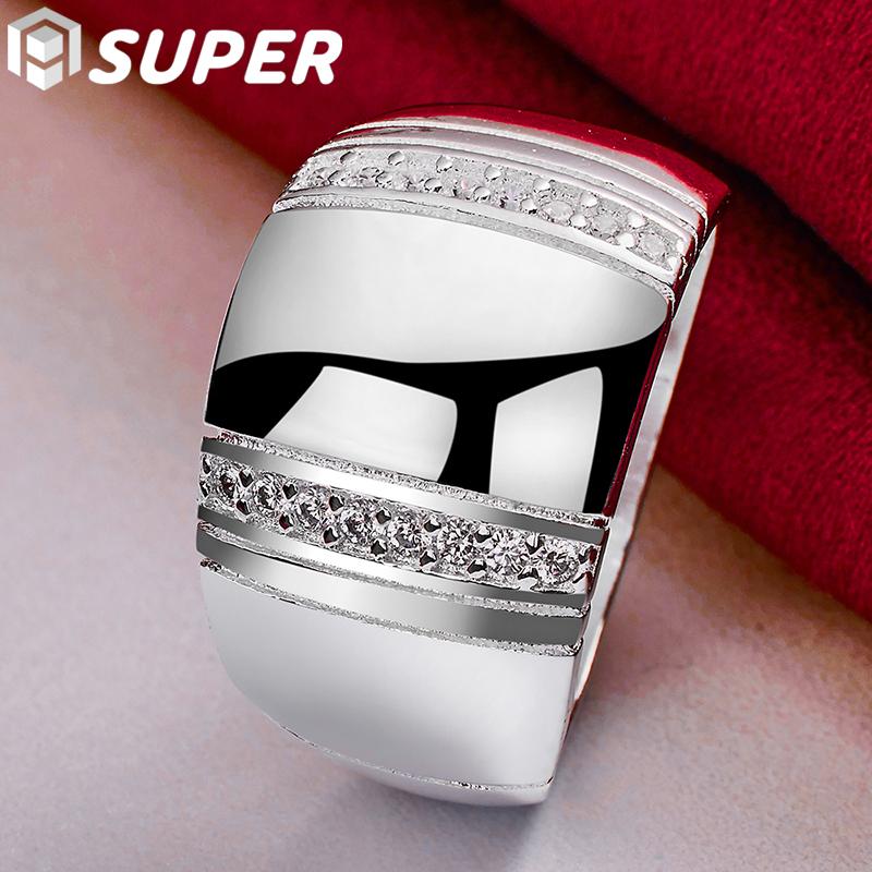 Ювелирные изделия из стерлингового серебра 925 пробы с большим гладким цирконом AAA