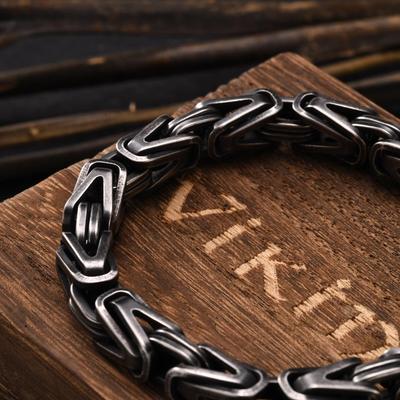 Массивные византийские браслеты-цепочки для мужчин, мальчиков, V-образный браслет из нержавеющей стали с звеньями, винтажный рок-панк циркон