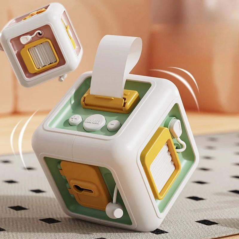 Baby Practice Skills Drawer Cube 6 In 1 Montessori Educational Toys Sensory Busy Board Fidget Educational Toys For Girl Boy