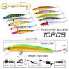 Рыболовные приманки Sougayilang, 10 шт., рыболовные приманки для гольяна, АБС-пластик, тонущие приманки для дайвинга, плавающие воблеры, жесткие приманки