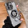 Plating Magnetic Ring Bracket Clear Case For iPhone 16 15 14 Plus 13 12 11 Pro Max For Magsafe Stand Holder Shockproof Cover