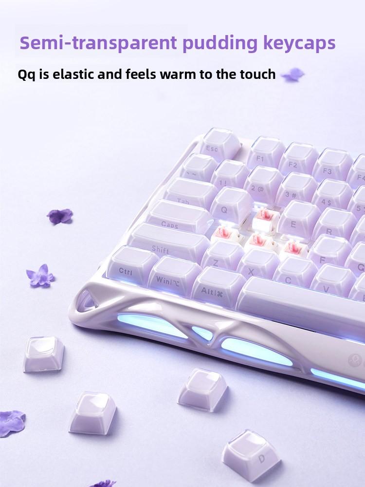 Gravastar Mercury K1 Фиолетовая Беспроводная Игровая Механическая Клавиатура Или M1 Фиолетовая Беспроводная Игровая Мышь Bluetooth Клавиатура С Горячей Заменой