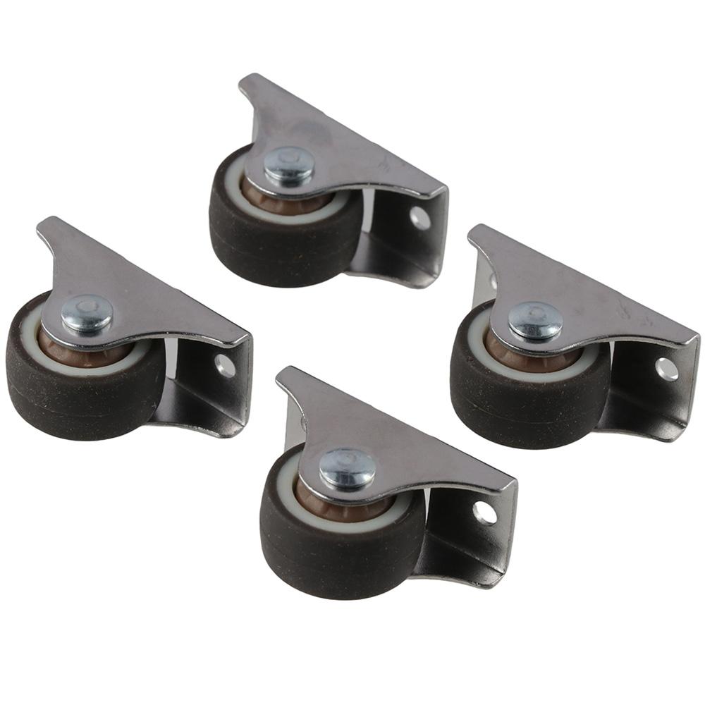 4 шт. 1'' Фиксированные колеса-ролики Мини Маленькие Колеса-ролики Прочные Бесшумные Шариковые Подшипники Шкаф Тележка