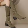 Женские рыцарские сапоги, зимние новые модные сапоги на тонком высоком каблуке до колена, женские остроносые сексуальные туфли для женщин Botas De Mujer
