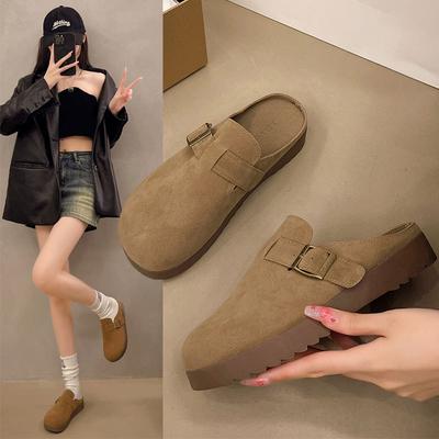 Универсальные ретро немецкие тренировочные туфли женские весна и лето 2025 новые ретро на толстой подошве универсальные с закрытым носком полушлепанцы женские