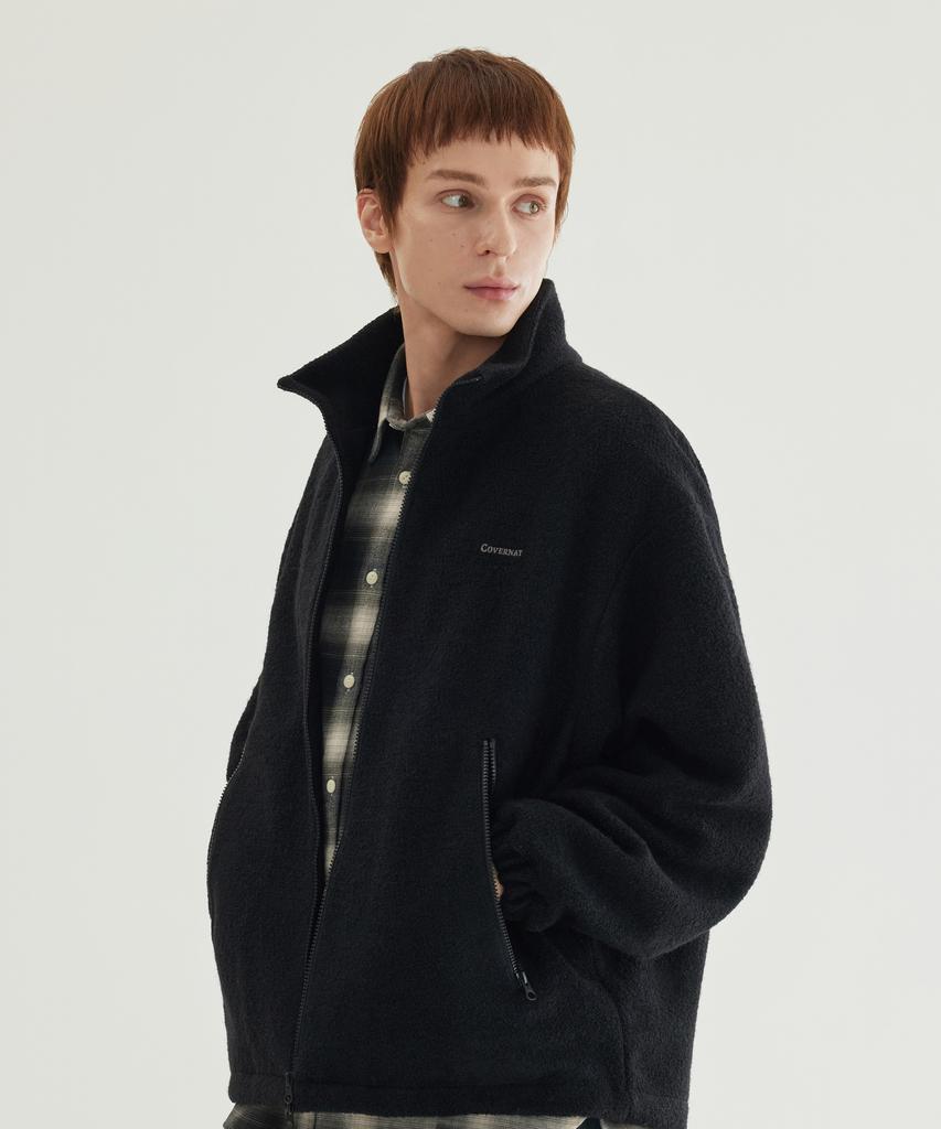 Covernat Wool Zip-Up Jacket Black