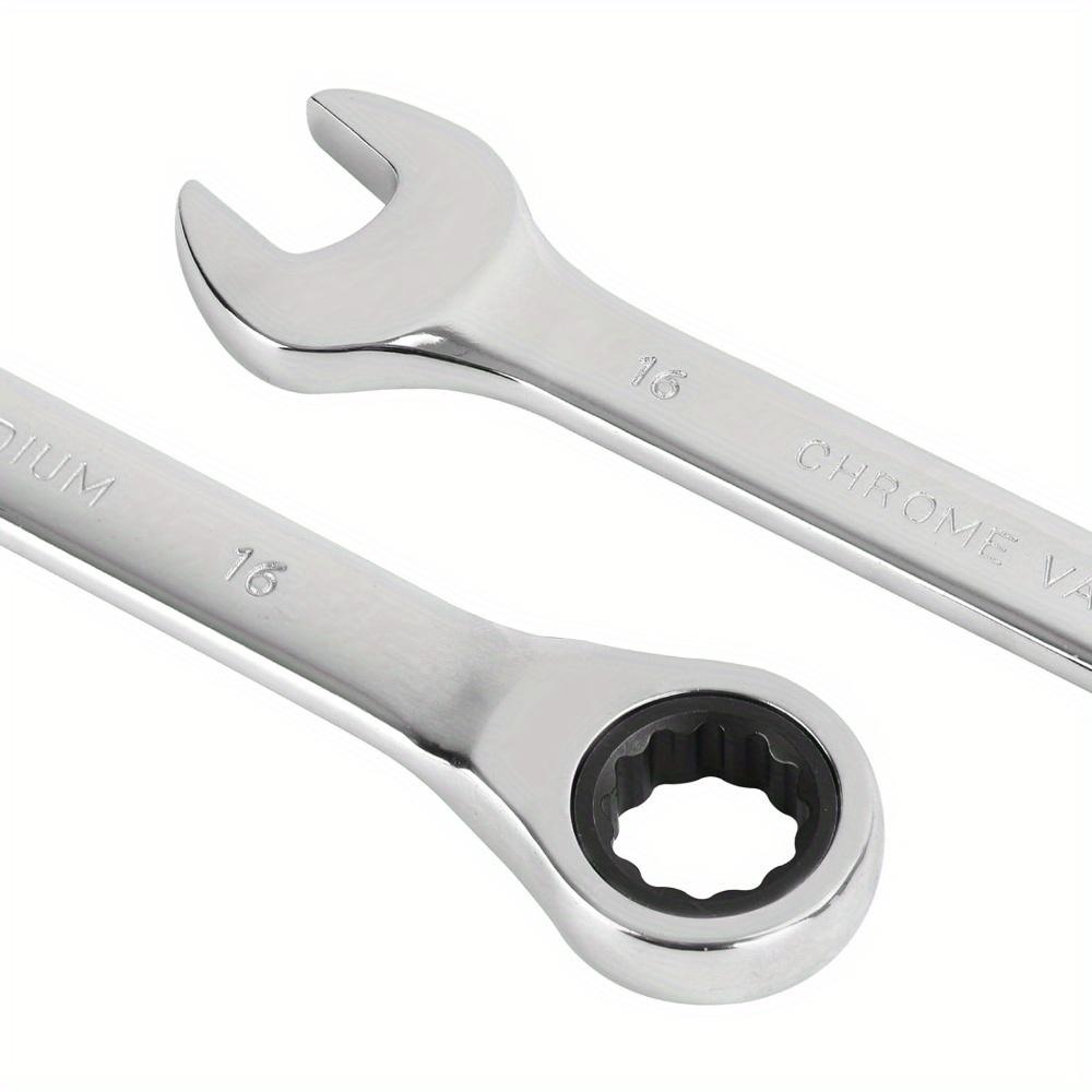 Набор гаечных ключей с фиксированной трещоткой 8-19 мм. Лучший набор комбинированных метрических ключей. Хром-ванадиевый гаечный ключ с ящиком для хранения для домашнего обслуживания. Авторемонт.