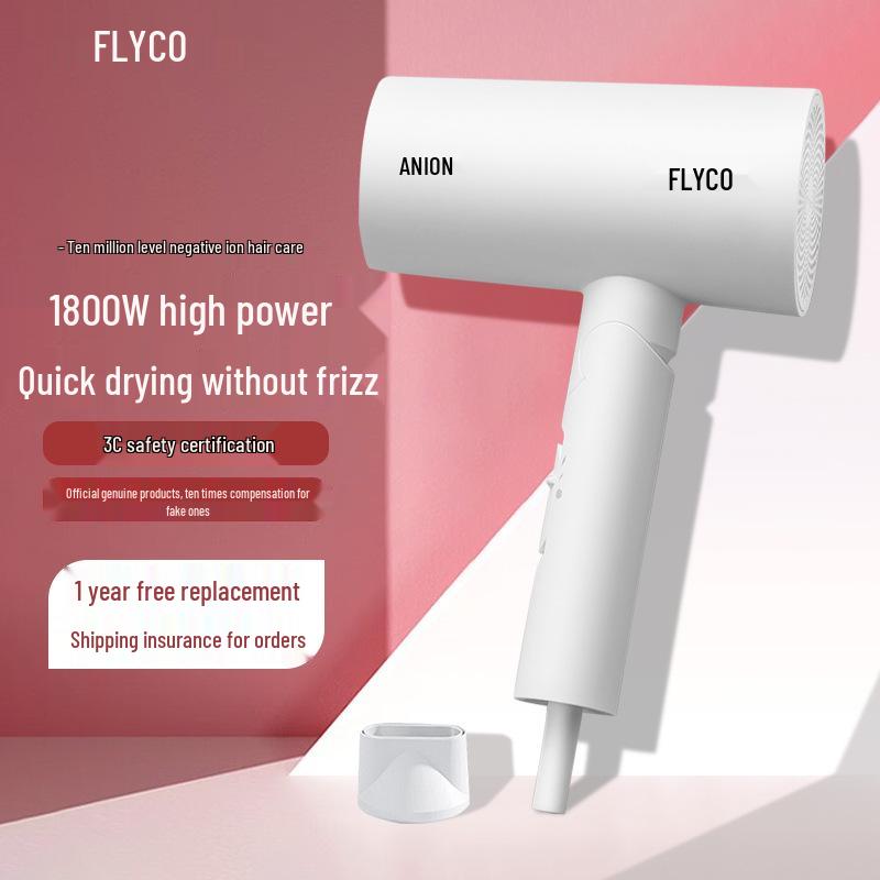 Flyco Мощный складной фен с отрицательными ионами для быстрой сушки без повреждений