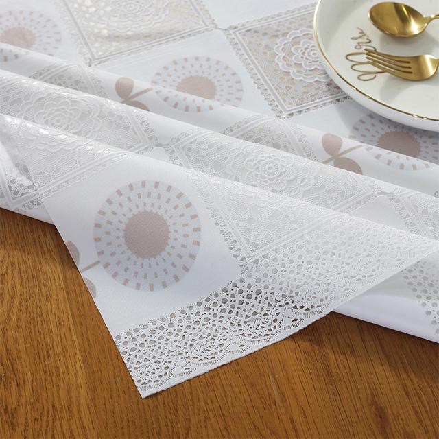 Водонепроницаемая скатерть из ПВХ, маслостойкая, без мытья, кружевной пластиковый стол, белый узор, простынь для ресторанного стола, коврик для завтрака в отеле