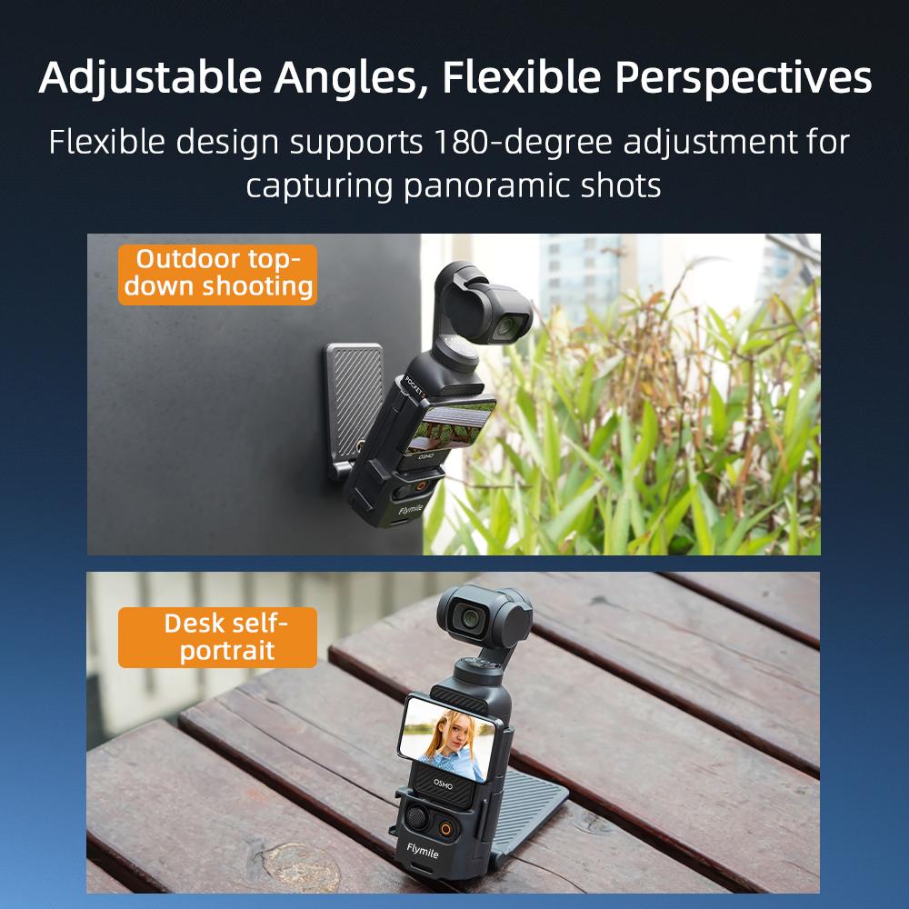 Магнитный держатель-клетка Flymile для DJI Osmo Pocket 4 4P 3 Аксессуары Регулируемый кронштейн Адаптер расширения Рамка С креплением для аксессуаров