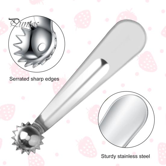 4 шт. Щипцы для фруктов с острыми зубьями из нержавеющей стали, инструмент для удаления сердцевины из клубники и помидоров, легкое удаление стеблей для мягких фруктов и овощей, кухонный гаджет