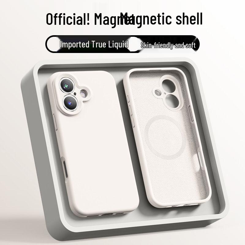 Чехол из жидкого силикона для iPhone 14 Pro, совместимый с MagSafe, с внутренней магнитной вставкой и защитой от падений