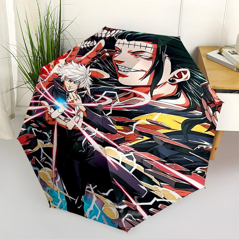 1pc Anime Characters Auto Open Umbrella, Portable Folding Design with Iron Frame for Outdoor Use, Ideal Gift for Fans, Travelers, Daily Use.I055