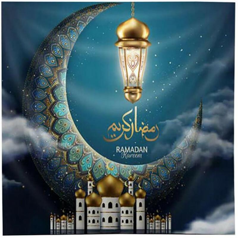 Ид Мубарак Декор Настенный Гобелен Луна Звезда Мусульманский Фестиваль Рамадан Декор Фон Баннер Декор