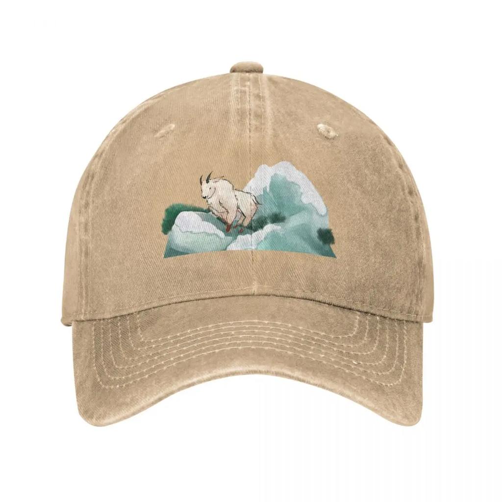Mountain Goat on a Mountain Baseball Cap Military Cap Unisex New Hat Ball Cap Uv Protection Solar Hat For Girls Unisexs